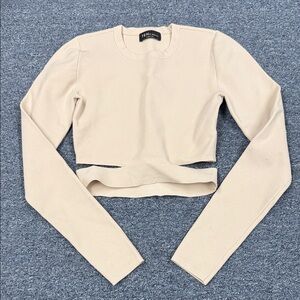 Babaton TEN Stretchy Long Sleeve Crop Top SMALL